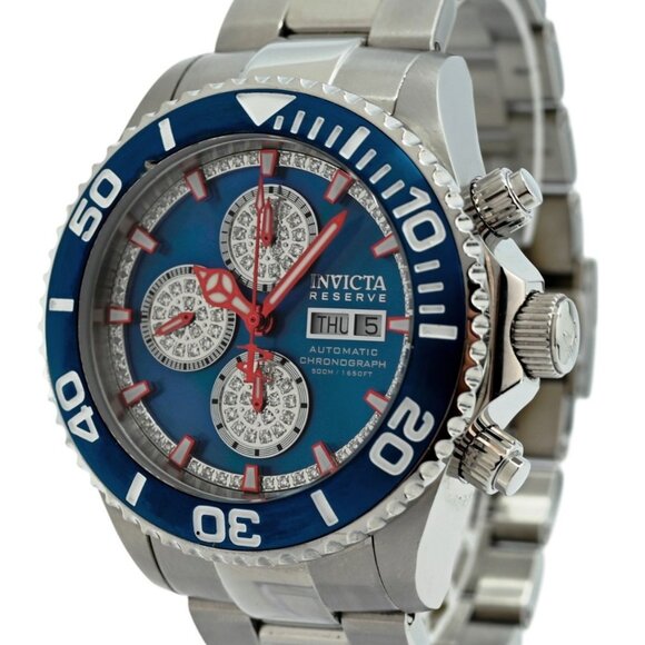 Invicta 47mm Men's Elite Diamond LE 125 Stainless Auto Cal 7750 Watch
